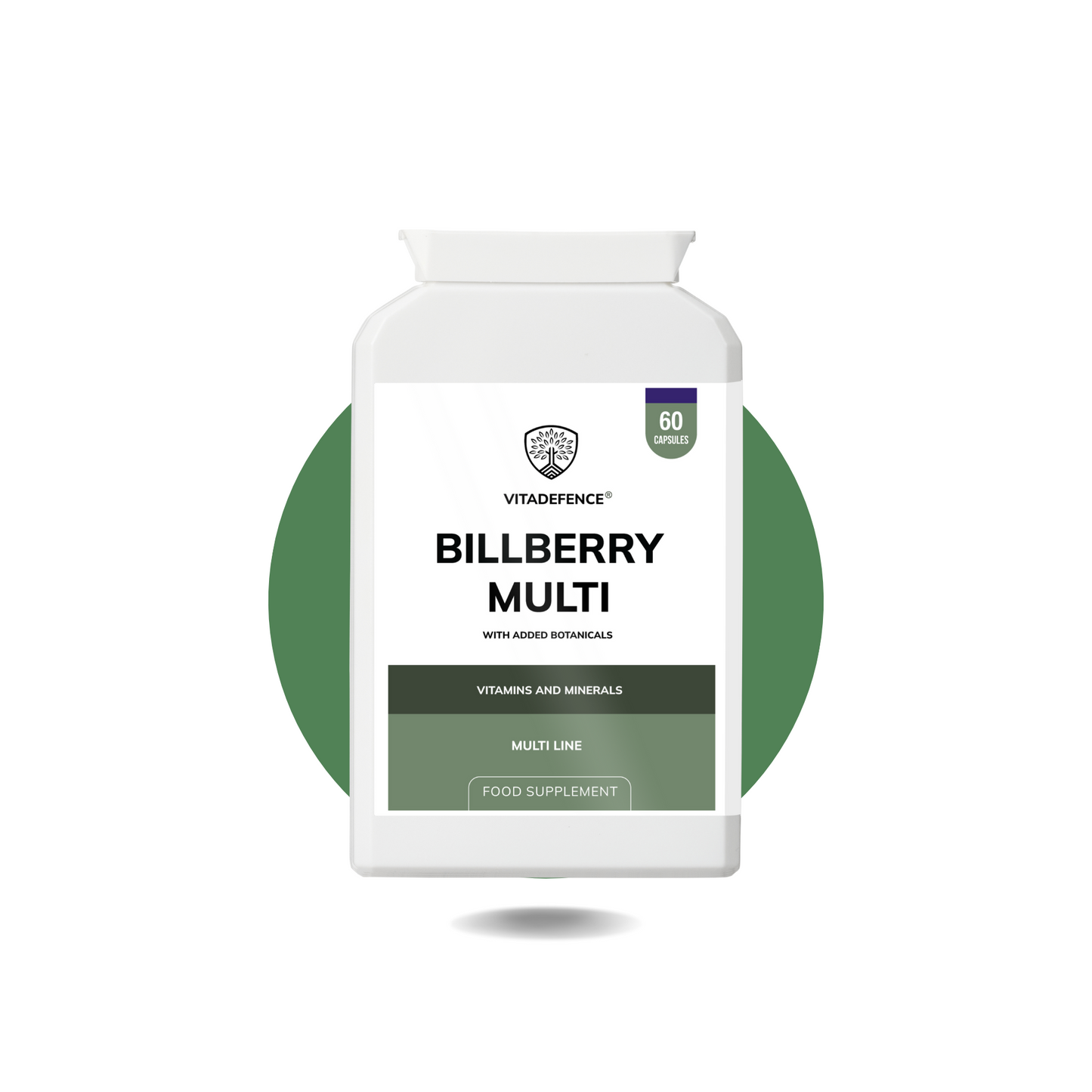 Vitadefence® Bilberry Multi | With Pine Bark, Lutein, Zinc, Selenium & Vitamins – 60 Capsules