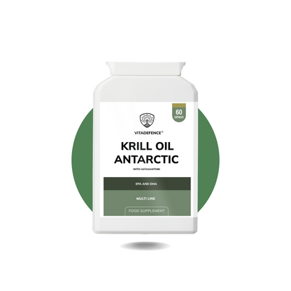 Vitadefence® Krill Oil Antarctic | 500 mg with EPA, DHA & Astaxanthin – 60 Softgels