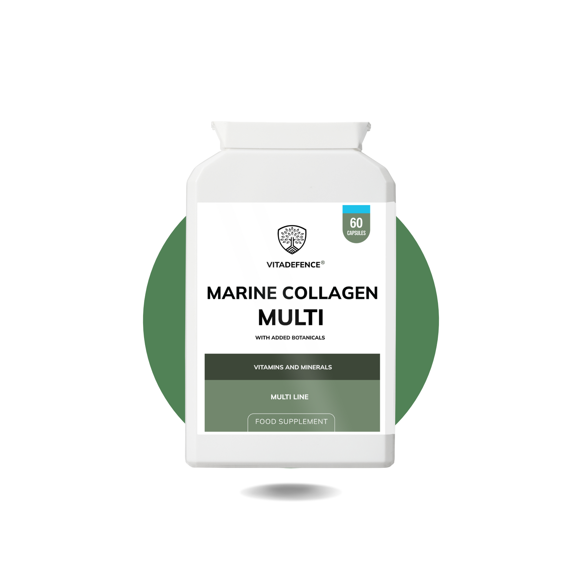 Marine Collagen Multi – With Vitamin C, Zinc & Biotin – 60 Capsules – Vitadefence®