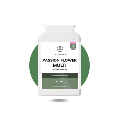 Vitadefence® Passion Flower Multi | With Montmorency Cherry, Chamomile, Ashwagandha & Magnesium – 60 Capsule