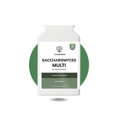 Vitadefence® Saccharomyces Multi | With Vitamin D3, Biotin, Olive Leaf & Bamboo Silica – 30 Capsules