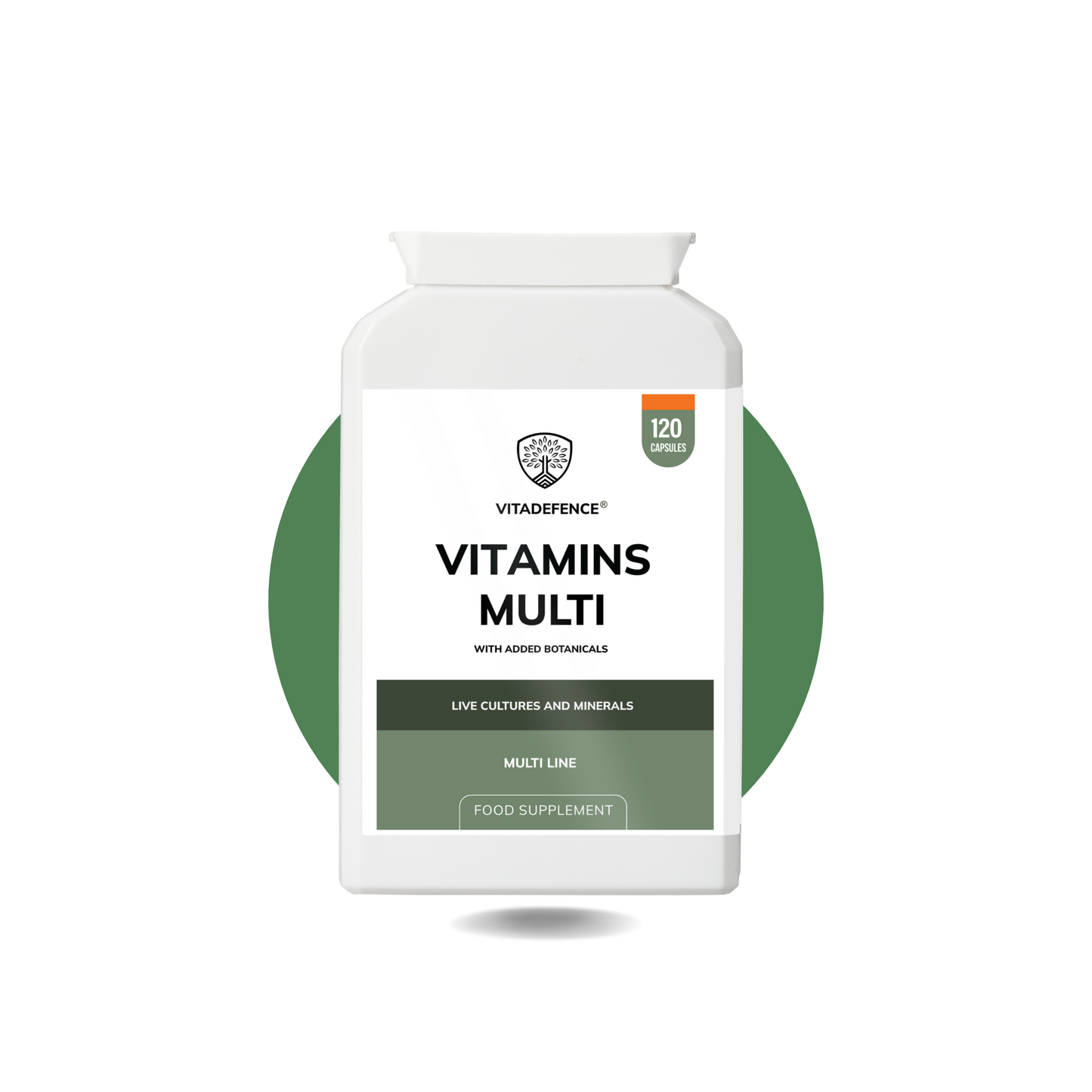 Vitadefence® Vitamins Multi | With Botanicals, Minerals & Live Cultures – 120 Capsules