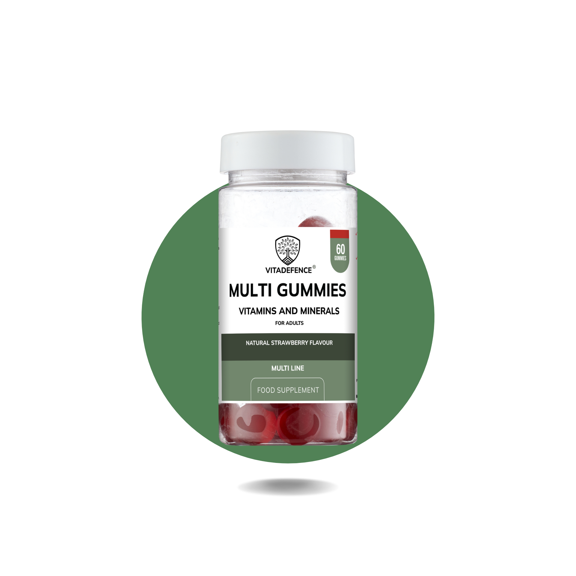 Vitadefence® Multi Gummies – Natural Strawberry Flavour – 60 Gummies