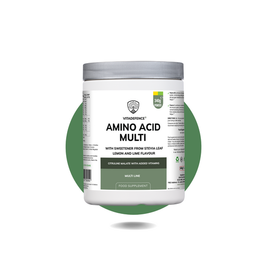 Vitadefence® Amino Acid Multi | Lemon & Lime Flavour with Citrulline Malate, BCAAs & Vitamins – 300 g