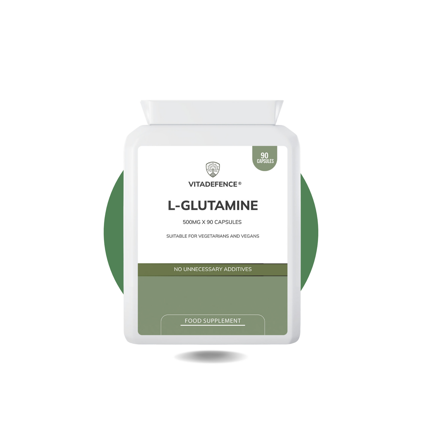Vitadefence® L-Glutamine | Pure Amino Acid 500mg – 90 Capsules