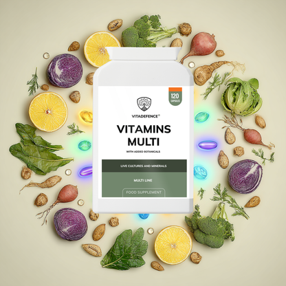 Vitadefence® Vitamins Multi | With Botanicals, Minerals & Live Cultures – 120 Capsules