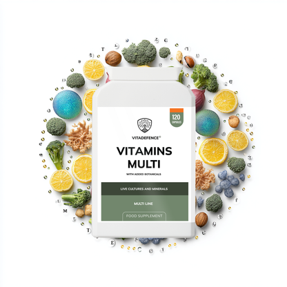 Vitadefence® Vitamins Multi | With Botanicals, Minerals & Live Cultures – 120 Capsules