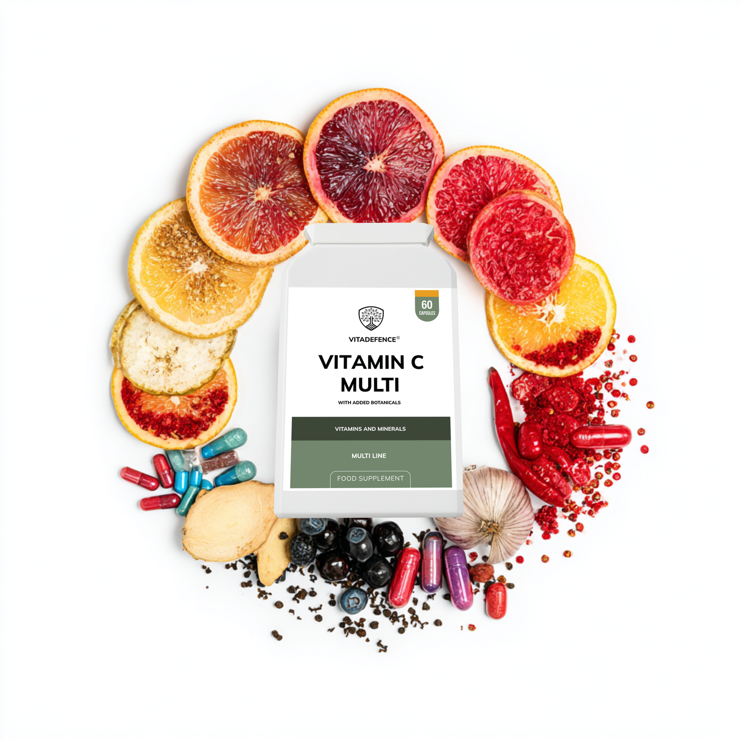 Vitadefence® Vitamin C Multi | With Botanicals & Minerals – 60 Capsules