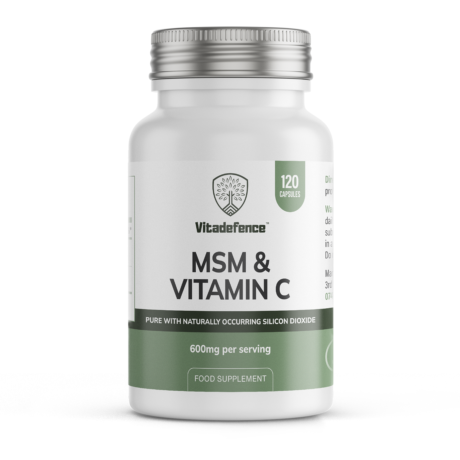 Vitadefence® MSM + Vitamin C | Vegan Capsules – 120 Count
