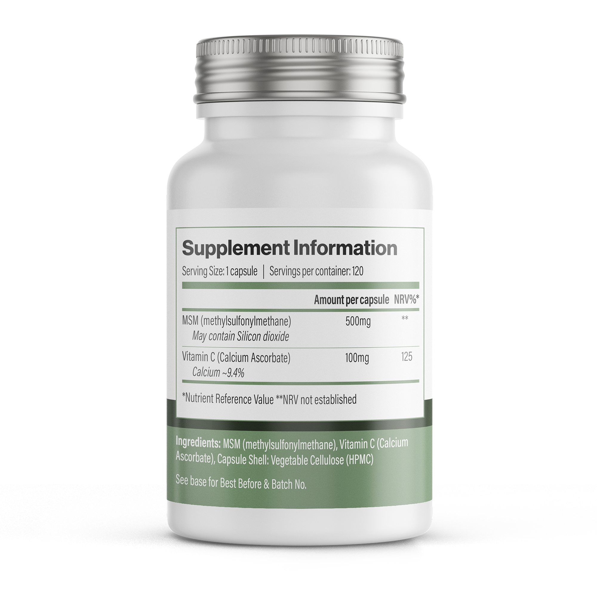 Vitadefence® MSM + Vitamin C | Vegan Capsules – 120 Count