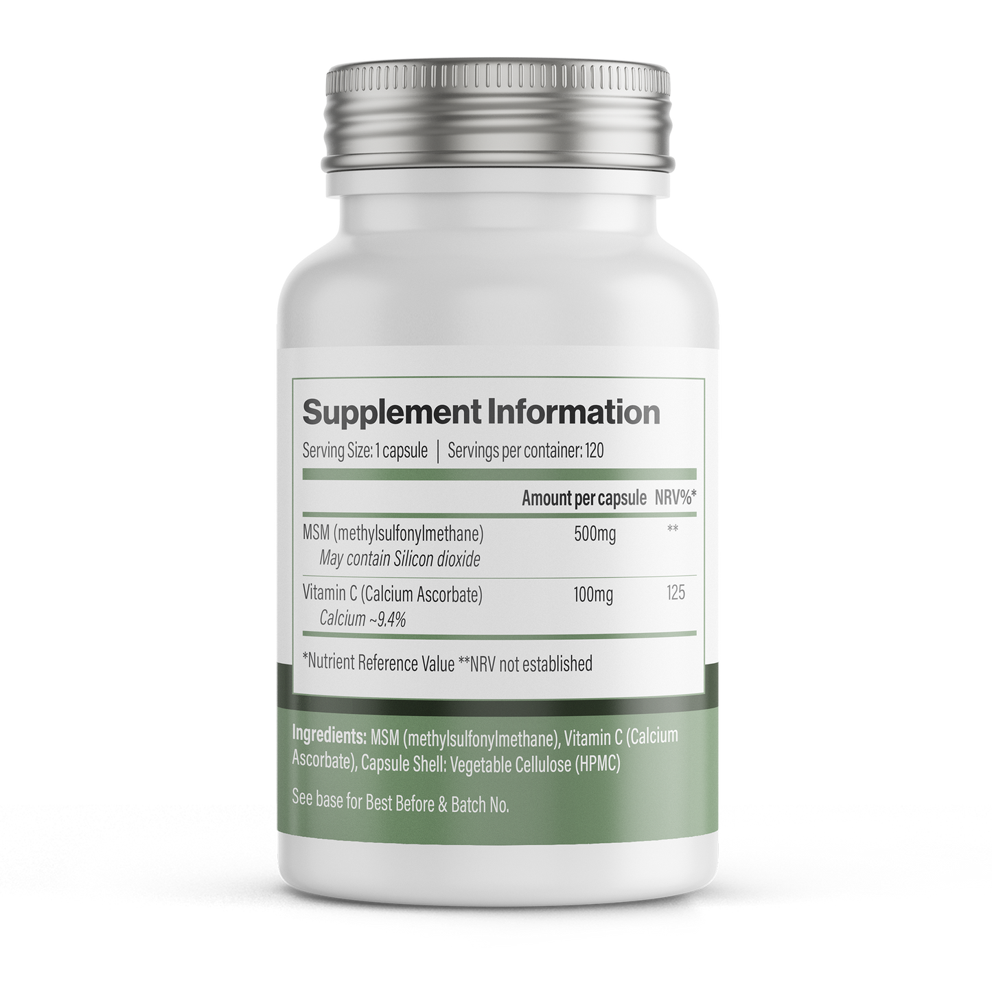 Vitadefence® MSM + Vitamin C | Vegan Capsules – 120 Count