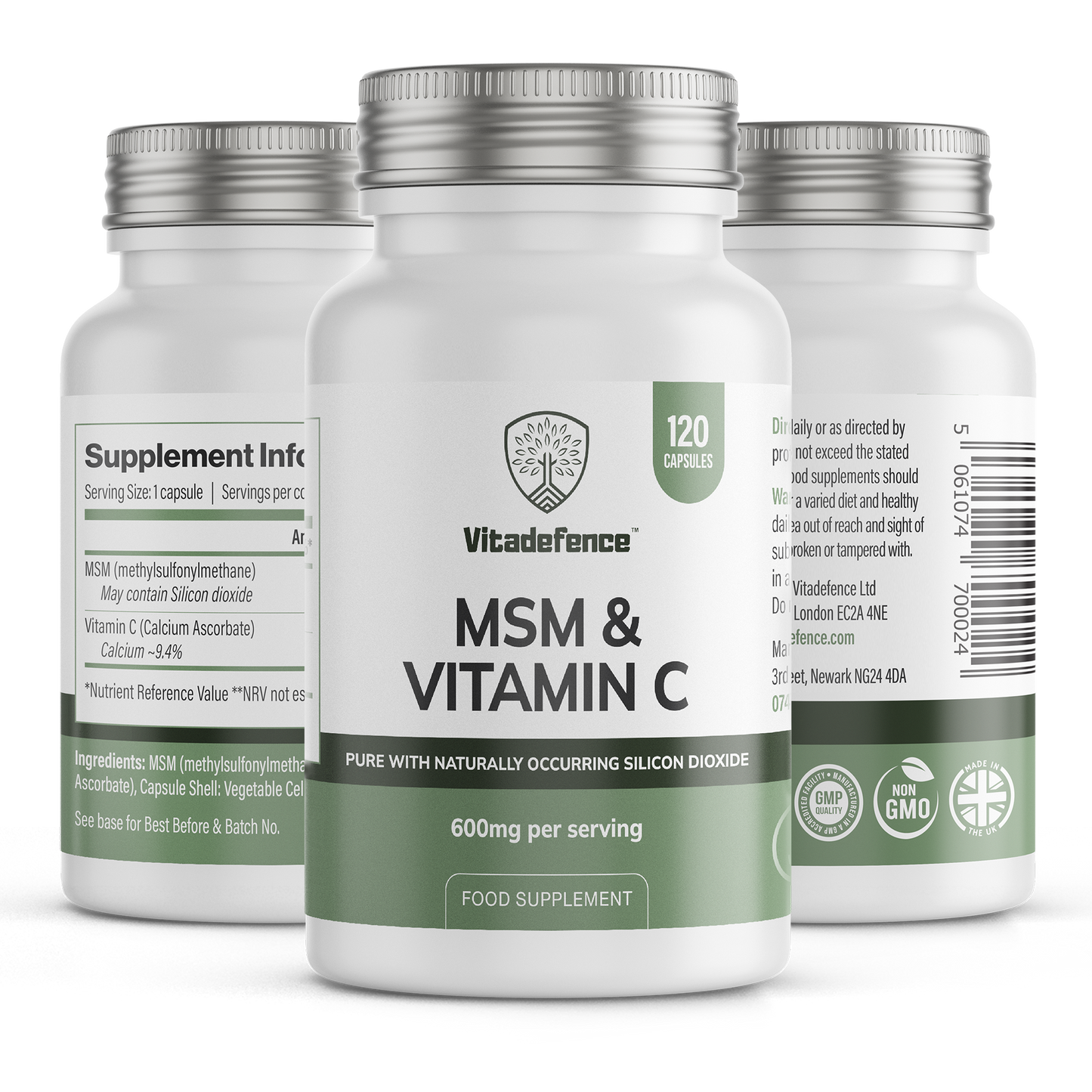 Vitadefence® MSM + Vitamin C | Vegan Capsules – 120 Count