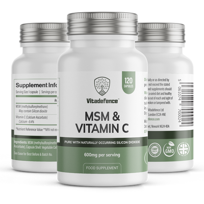 Vitadefence® MSM + Vitamin C | Vegan Capsules – 120 Count