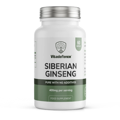 Siberian Ginseng | 400 mg Vegan Capsules – 60 Count -  Vitadefence® - Vitadefence®
