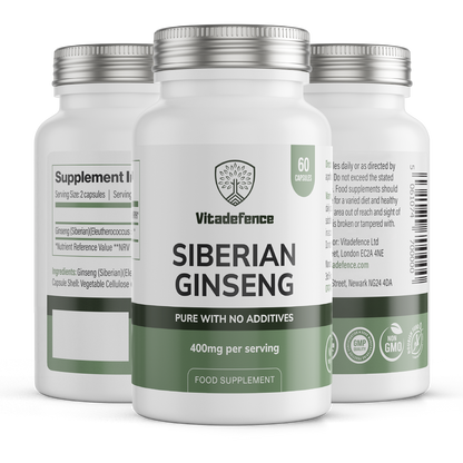 Vitadefence® Siberian Ginseng | 800 mg Vegan Capsules – 60 Count