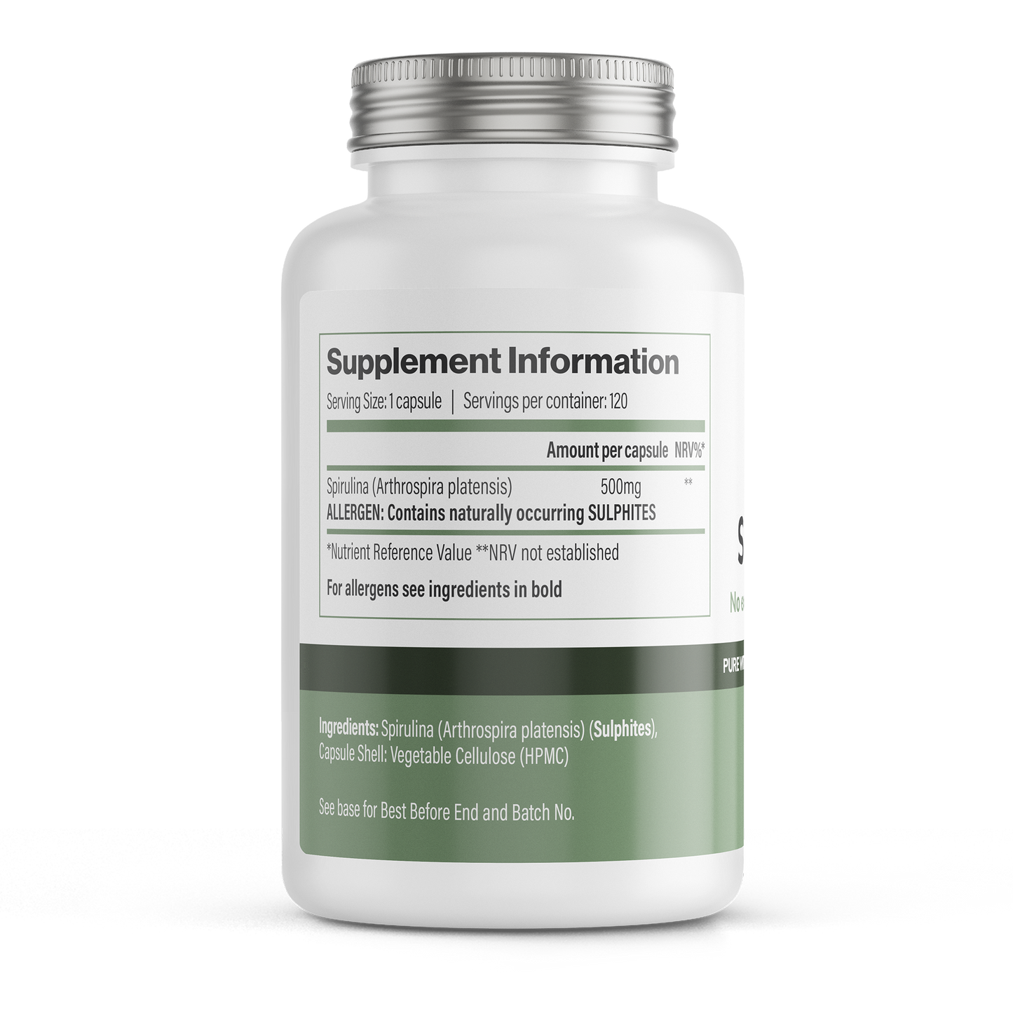 Vitadefence® Spirulina | 500 mg Vegan Capsules – 120 Count