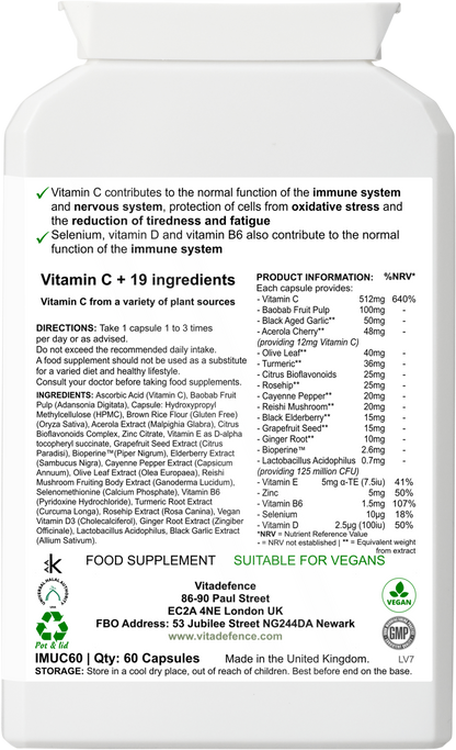 Vitadefence® Vitamin C Multi | With Botanicals & Minerals – 60 Capsules