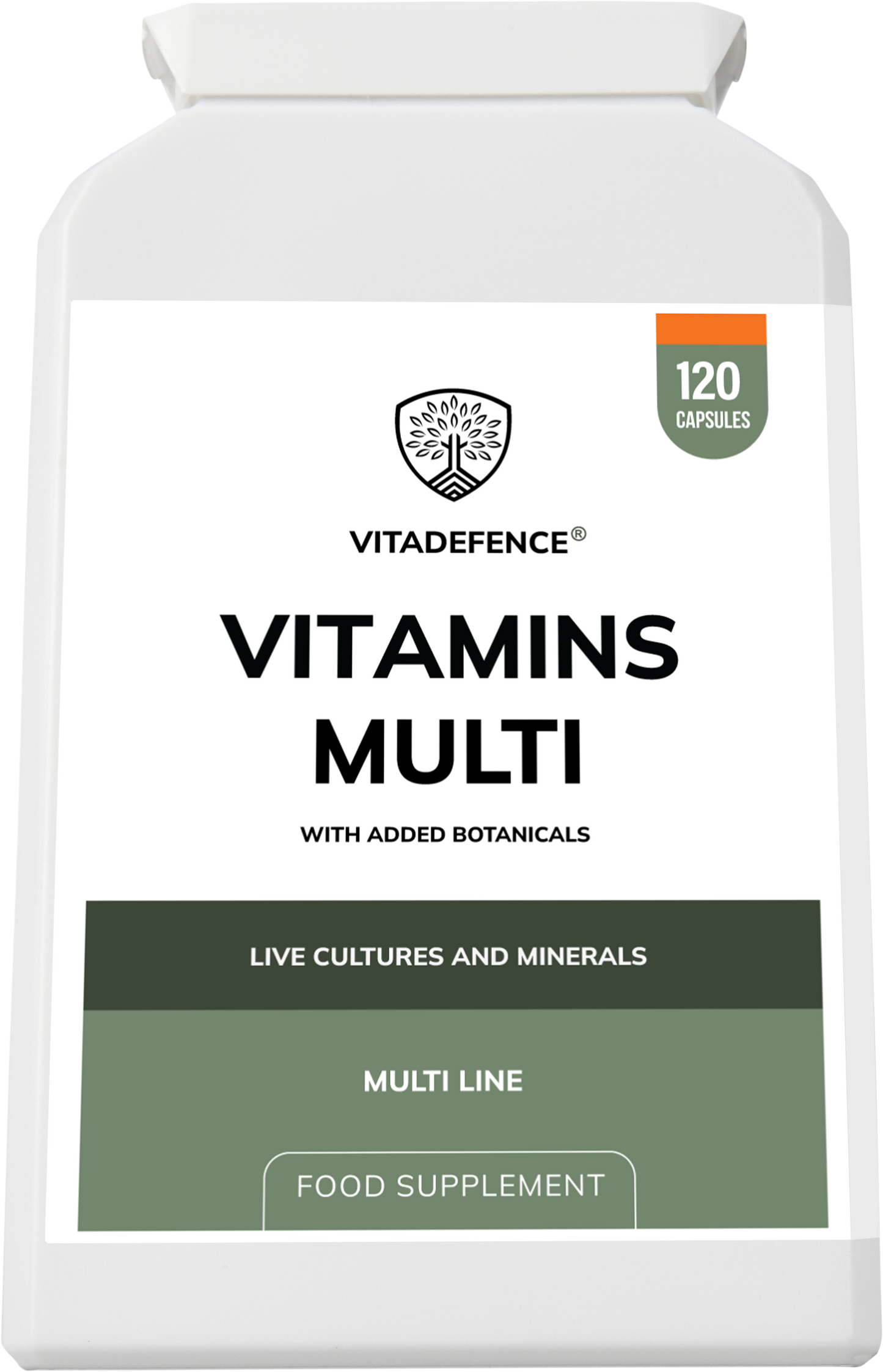 Vitadefence® Vitamins Multi | With Botanicals, Minerals & Live Cultures – 120 Capsules