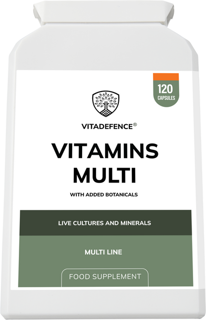 Vitadefence® Vitamins Multi | With Botanicals, Minerals & Live Cultures – 120 Capsules