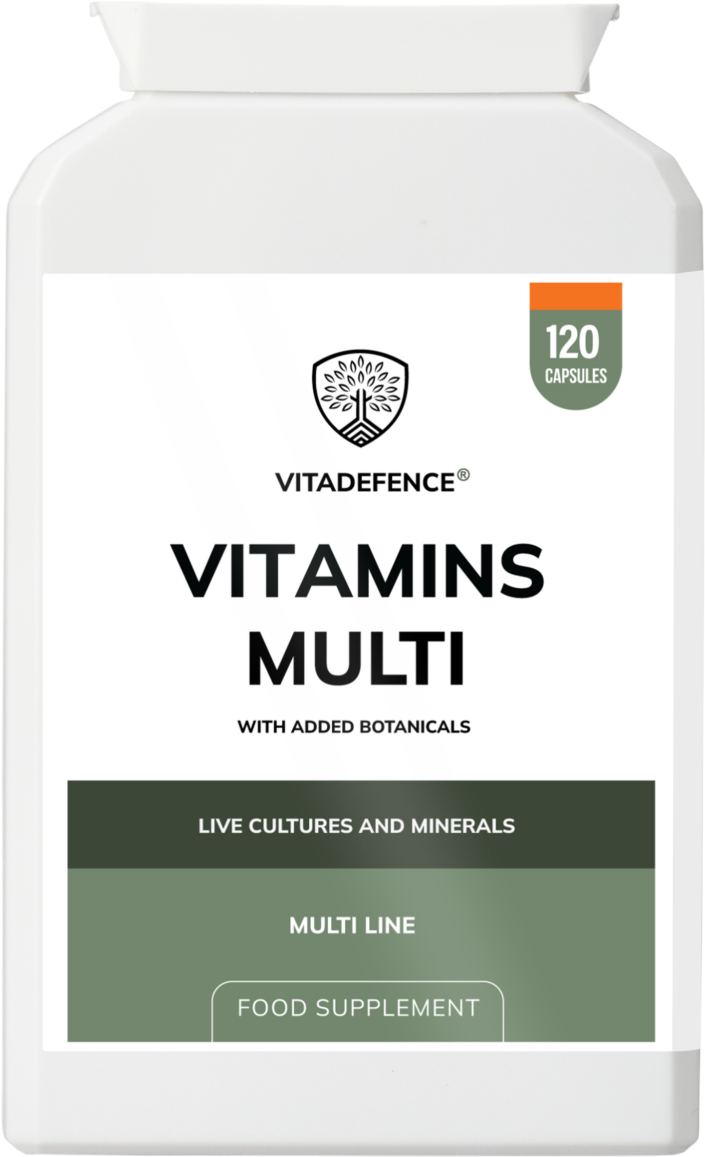Vitadefence® Vitamins Multi | With Botanicals, Minerals & Live Cultures – 120 Capsules