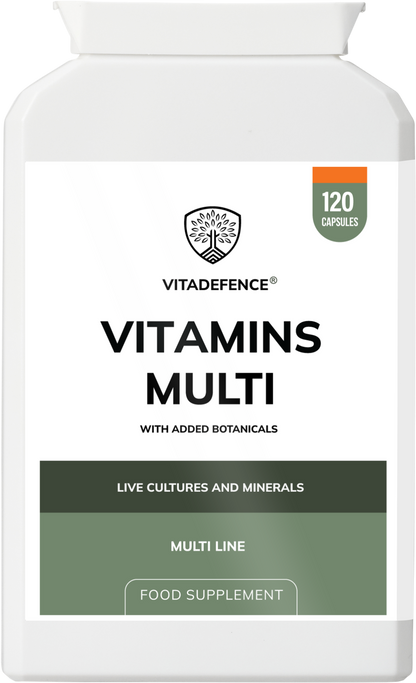 Vitadefence® Vitamins Multi | With Botanicals, Minerals & Live Cultures – 120 Capsules
