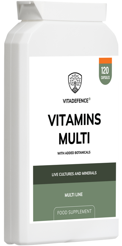 Vitadefence® Vitamins Multi | With Botanicals, Minerals & Live Cultures – 120 Capsules