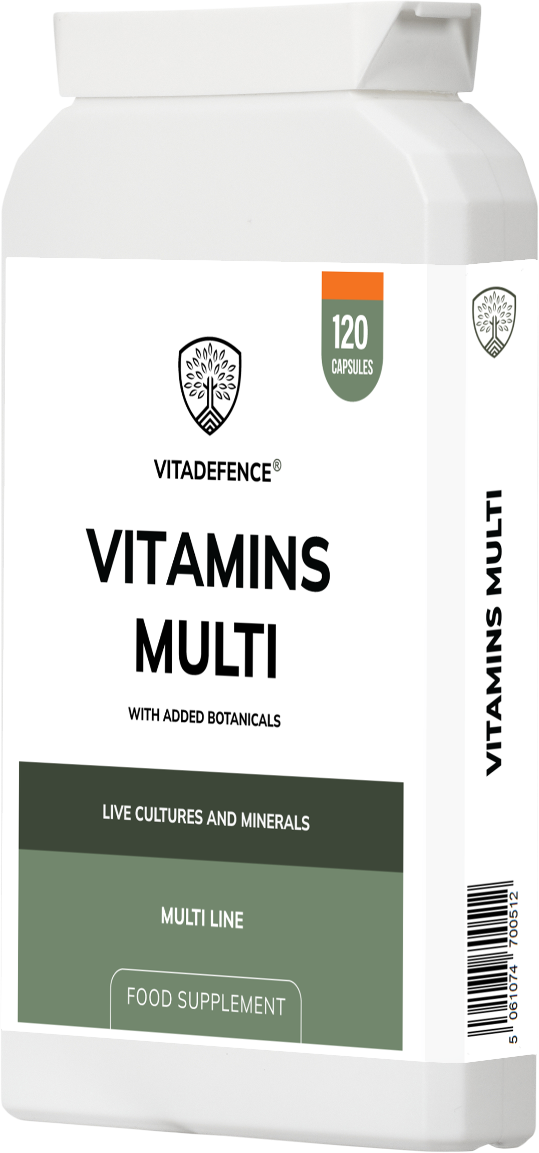 Vitamins Multi with Botanicals and Live Cultures - 120 Capsules Food Supplement by Vitadefence