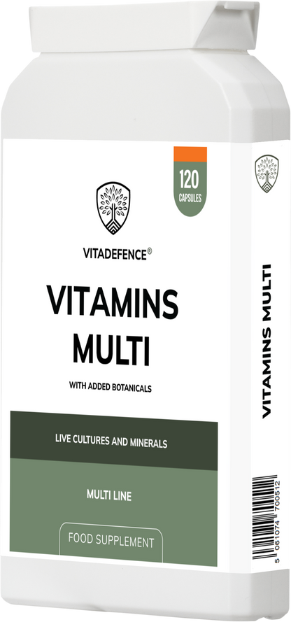 Vitadefence® Vitamins Multi | With Botanicals, Minerals & Live Cultures – 120 Capsules