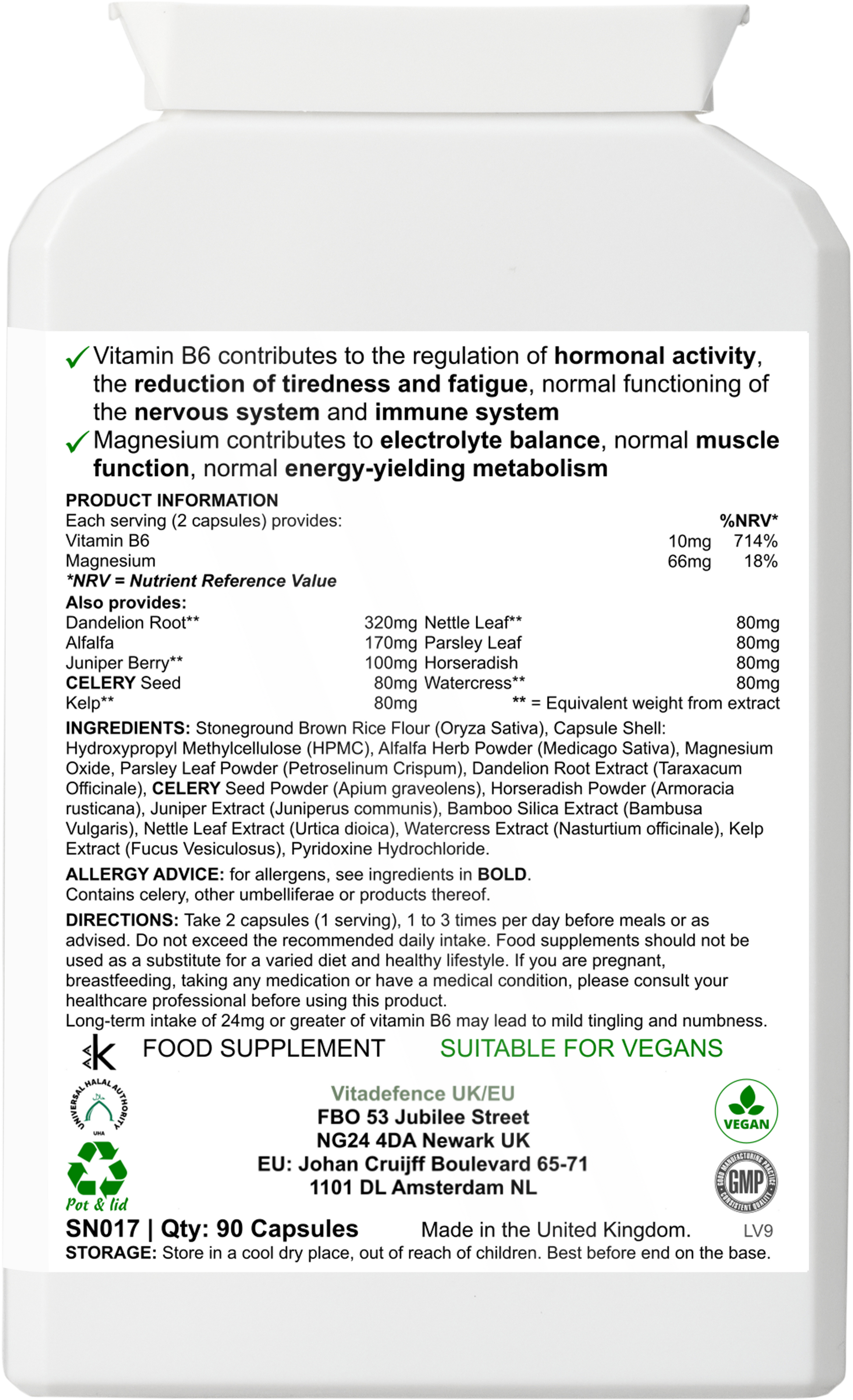 Vitadefence® Dandelion Multi | With Vitamin B6, Magnesium & Botanicals – 90 Capsules -  Vitadefence® - Vitadefence®
