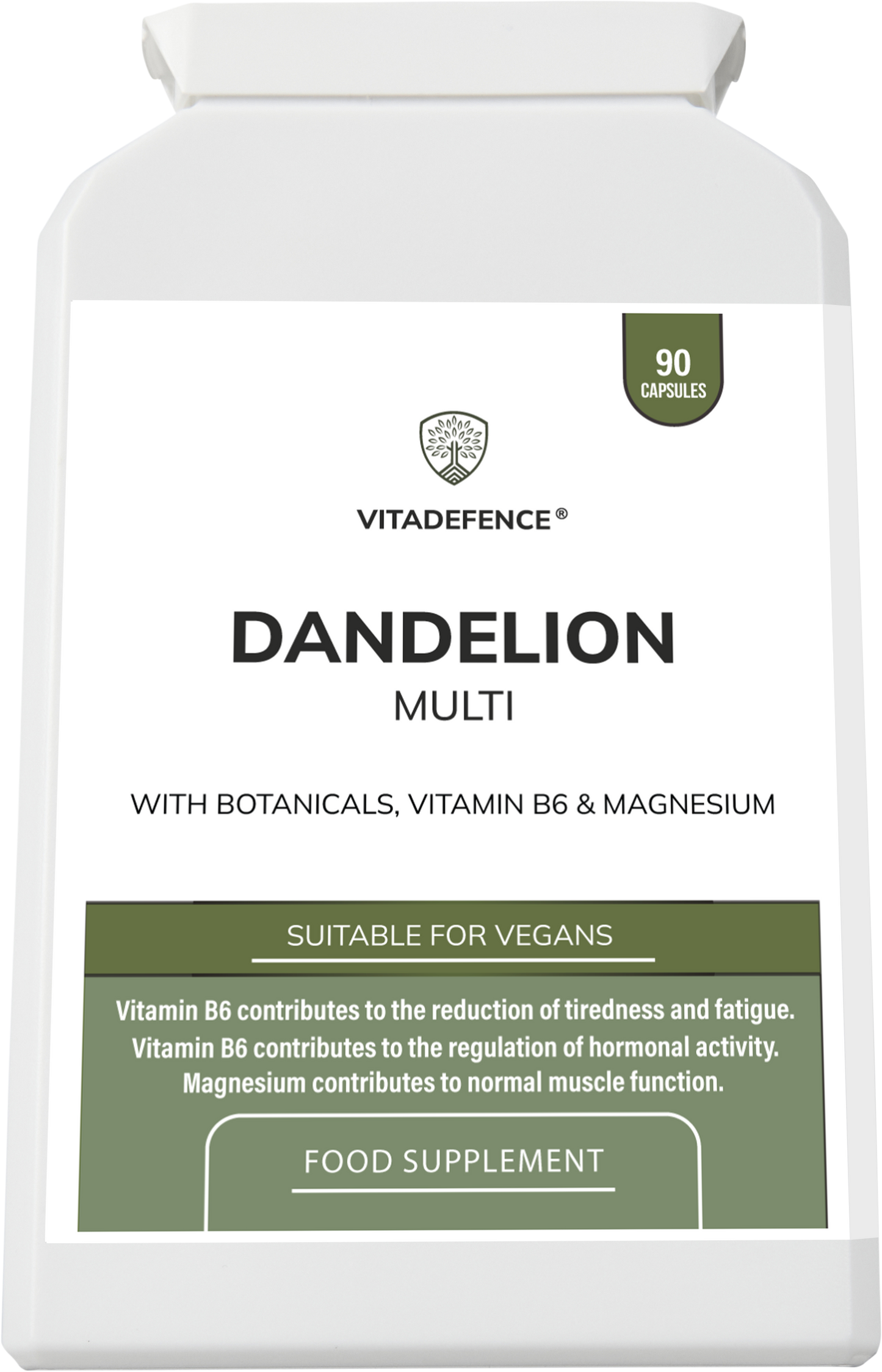 Vitadefence® Dandelion Multi | With Vitamin B6, Magnesium & Botanicals – 90 Capsules -  Vitadefence® - Vitadefence®
