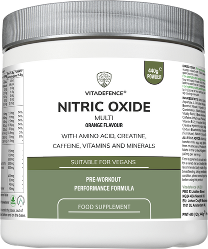 Vitadefence® Nitric Oxide Multi | L-Arginine, L-Citrulline & Beetroot – 440g Powder