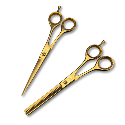 Haircut & Thinning Scissors Set - GOLD