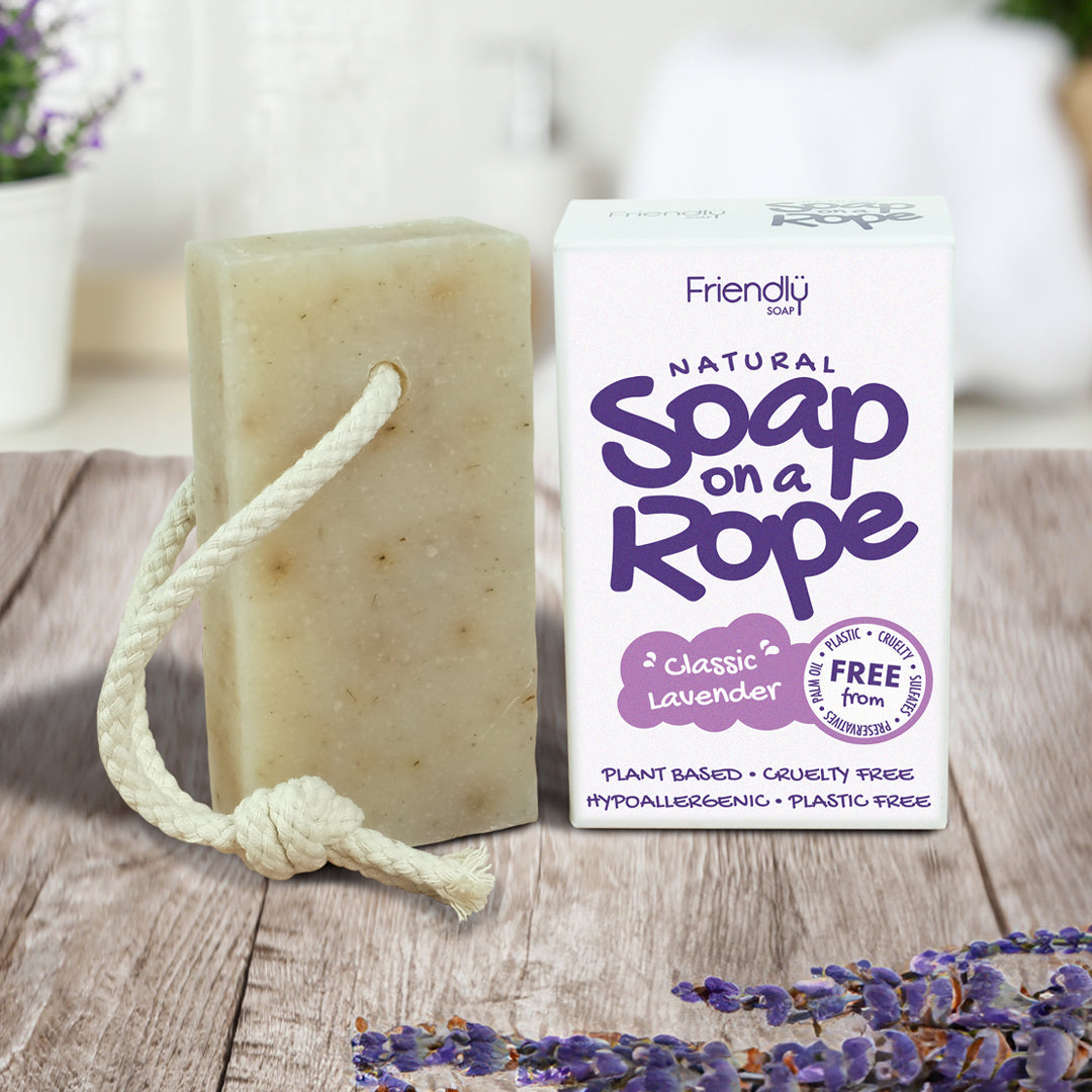 Natural Soap On A Rope - 'Classic' Lavender 125g