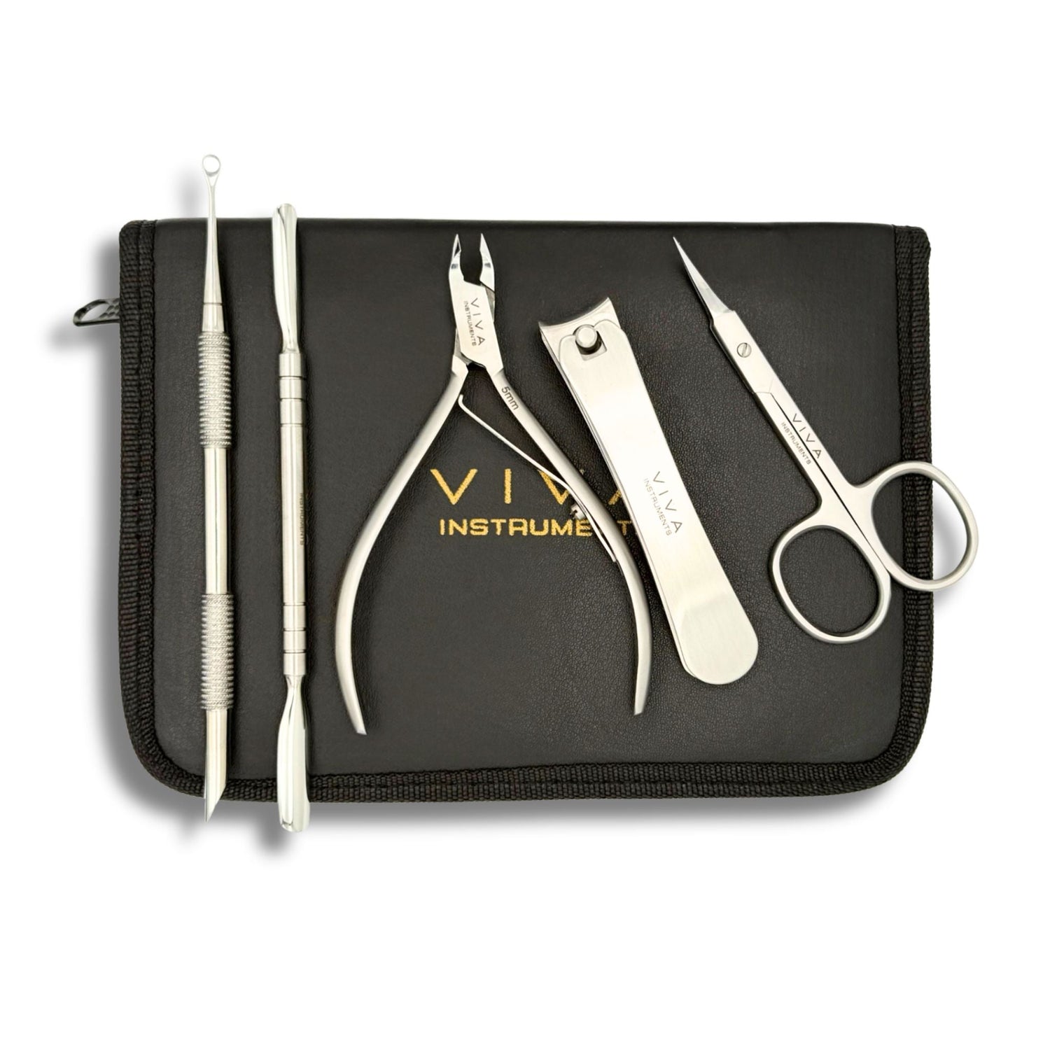 Silver Manicure Nail Tool Kit - 5 Pieces