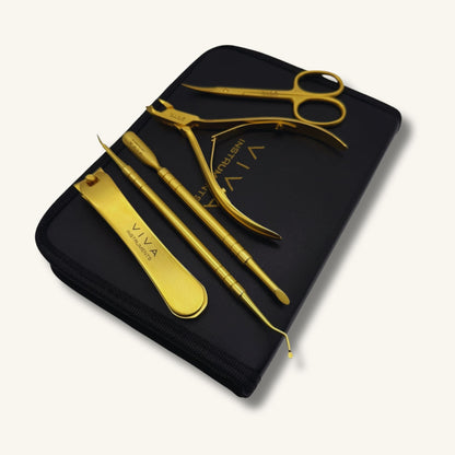 Nail Tools Kit - 5 Pieces Gold