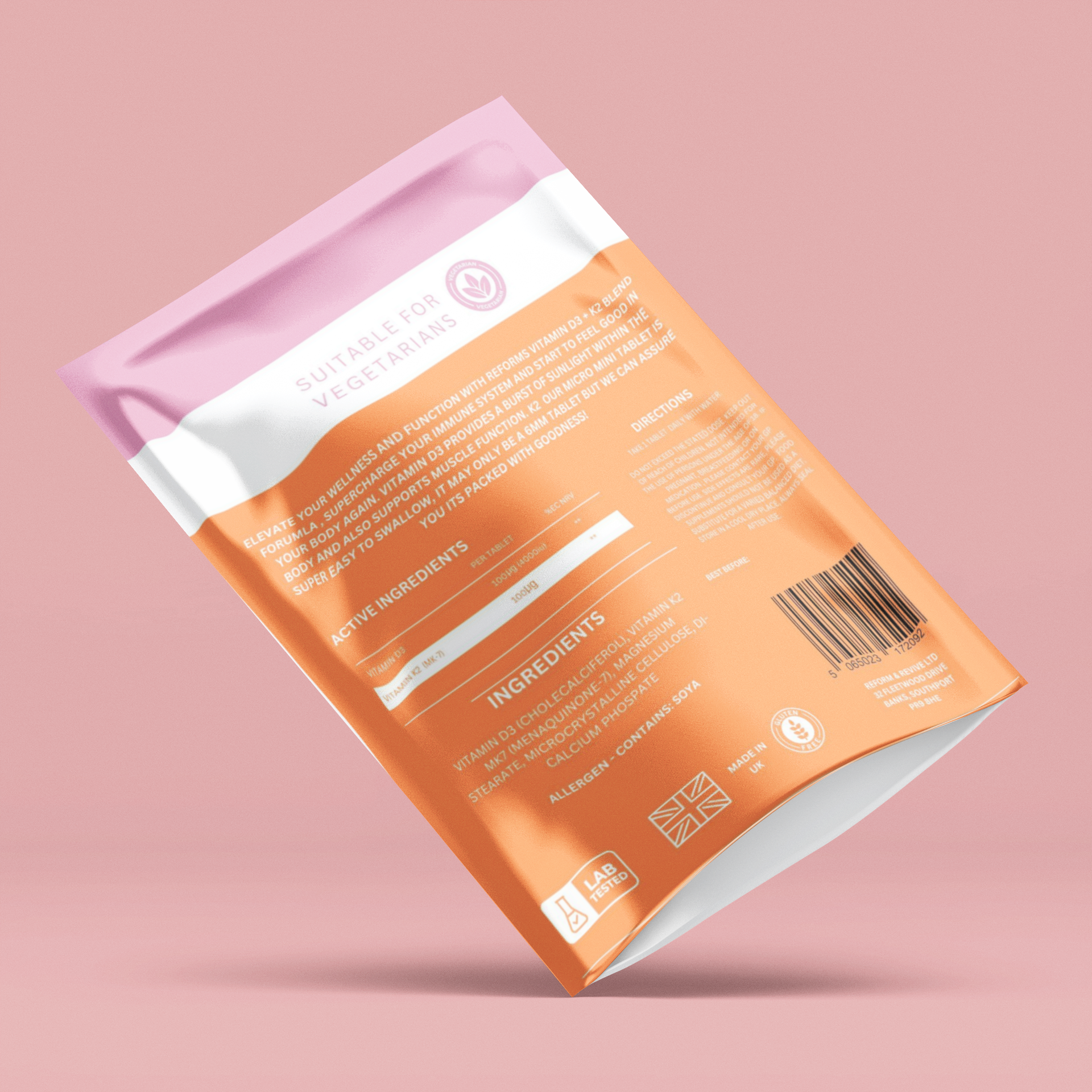 Vitamin D3 + K2 2000iu 30 tablets 1 month supply