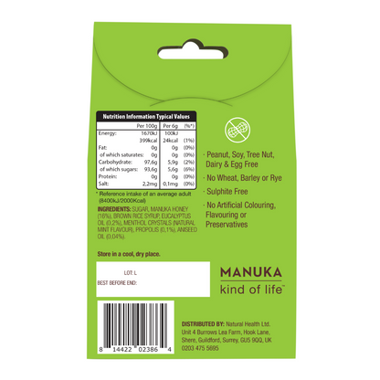 Wedderspoon Manuka Honey Drops Eucalyptus Drops