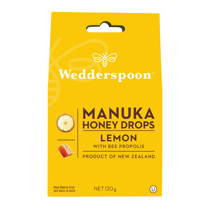 Wedderspoon Manuka Honey Drops Lemon Eucalyptus 20 Pack