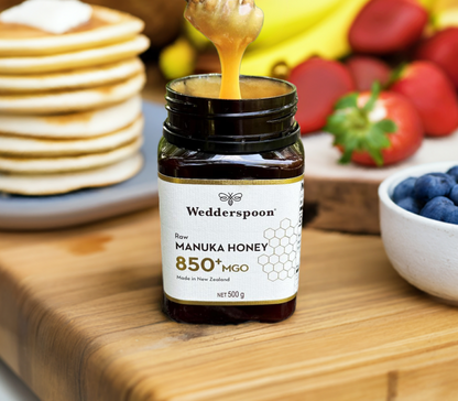 Wedderspoon Raw Manuka Honey 850 MGO (500g) – Pure New Zealand