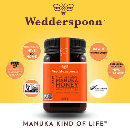 Wedderspoon RAW Manuka Honey KFactor 16+ 500g