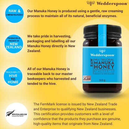 Wedderspoon Raw Manuka Honey Natural Affordable 500g